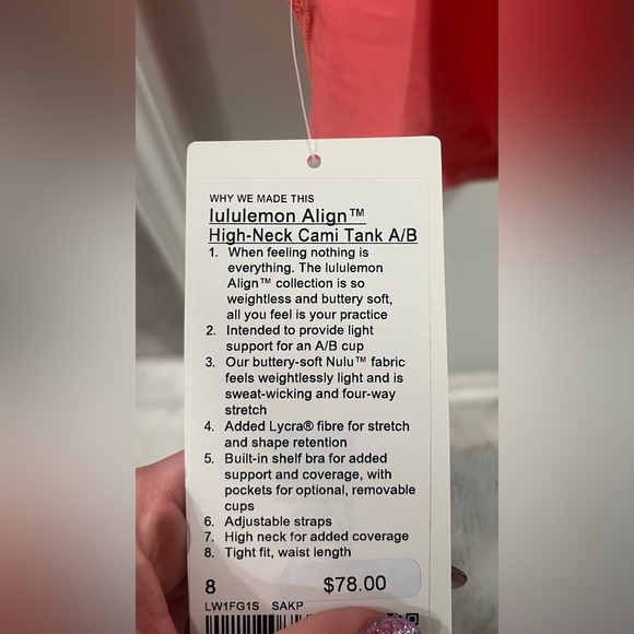 NWT lululemon align high neck tank top - Picture 4 of 4